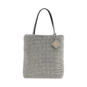 TORY BURCH Night Owl Crystal Embellished Mini Tote in Silver